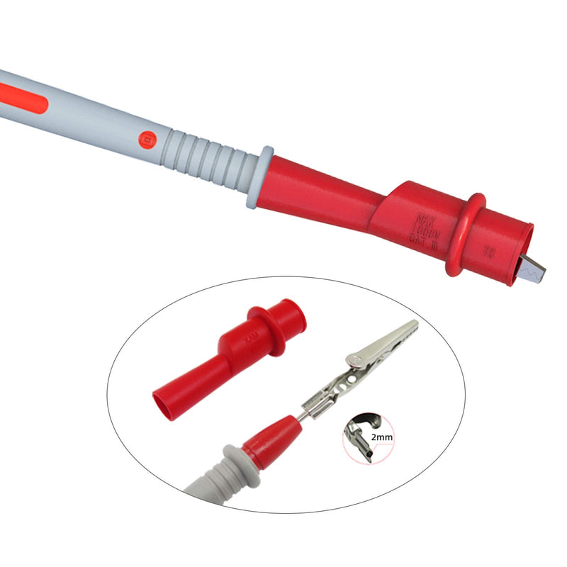 Goupchn Multimeter Push on Alligator Clips Set 4PCS Insulated Crocodile Clamps for Electrical Testing