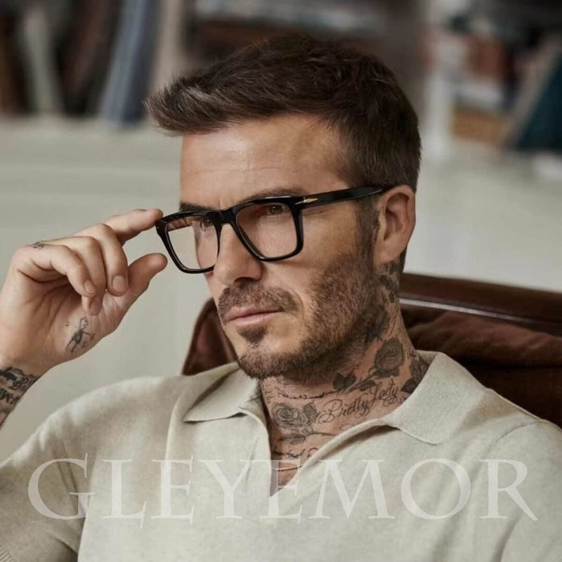 GLEYEMOR Blue Light Glasses for Men Women Trendy Square Frame Blue Light Blocking Lens Computer Glasses (Black) Black 50 Millimeters