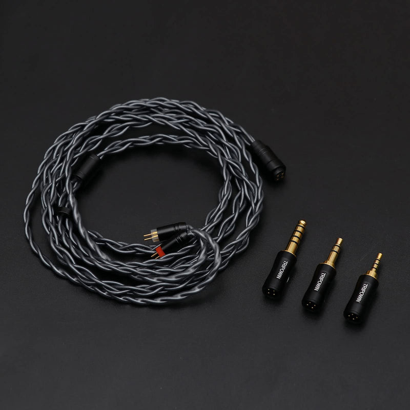 Tripowin Noire 4 Core 24AWG OCC Upgraded HiFi Audio Cable with Detachable 3-in-1 2.5mm/3.5mm/4.4mm Plug for Audiophile Musician (0.78mm 2Pin) 0.78mm 2Pin Tripowin Noire