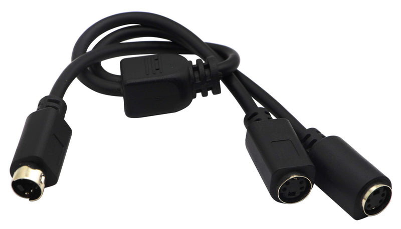 zdyCGTime S-Video 4 Pin Mini DIN Y Splitter Connector Cable 4 Pin Mini DIN S-Video Male to 2 Female Y Splitter Extension Adapter Cable for SVHS/S-Video Cable(28CM/11Inch)