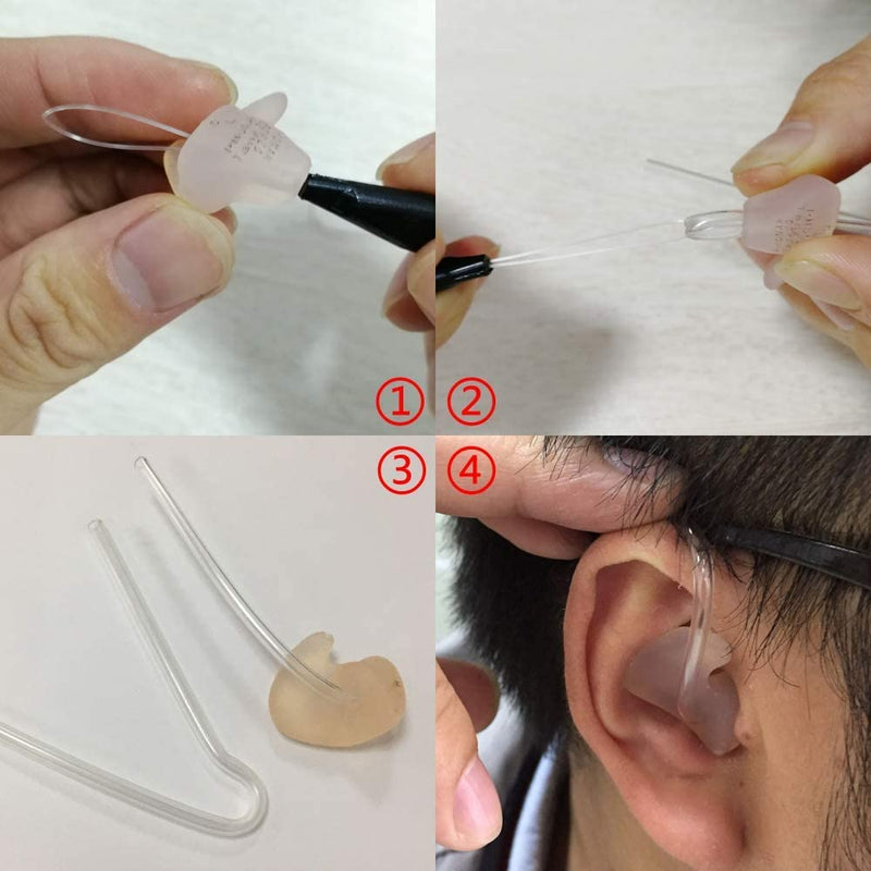 (6 Per Pack) Size #13 Preformed BTE Hearing Aid Earmold Clearing Tubing (3.2x2mm with Metal Tube Lock)