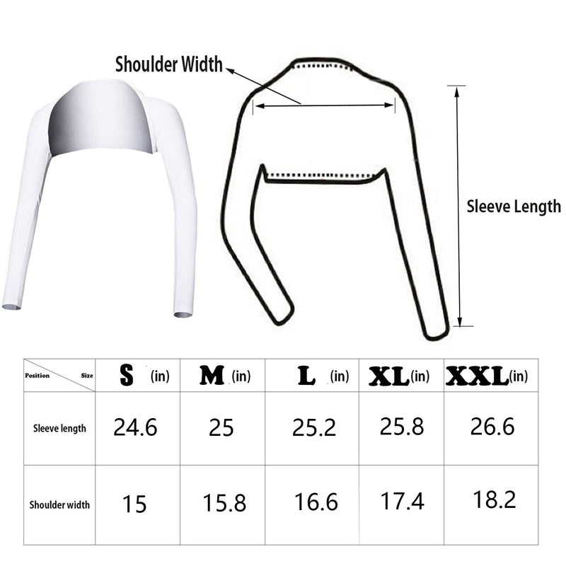 Hairwilly Advanced Cooling Shawl Arm Sleeve Sun Protection Comfortable & Breathable for Women Golf & Outdoor Sports White Large