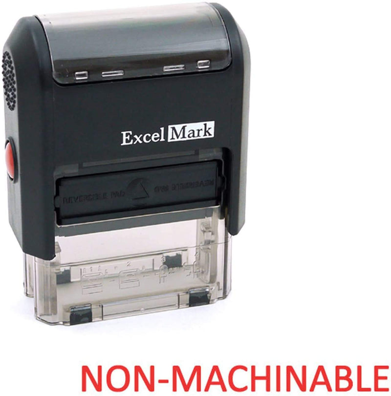 Non-MACHINABLE Self Inking Rubber Stamp - Red Ink (ExcelMark A1539)