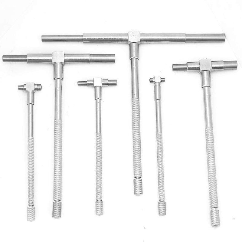 Telescoping Gage Set, 6Pcs Precision Telescopic Gauge 8-150mm Adjustable Inner Diameter Gauge Micrometer Measuring Tools T-Bore Hole Gauge