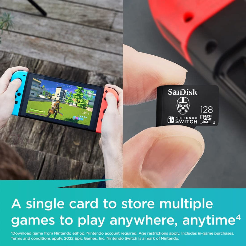 SanDisk 128GB microSDXC -Card Licensed for Nintendo -Switch, Fortnite Edition - SDSQXAO-128G-GN6ZG Fortnite Skull Trooper