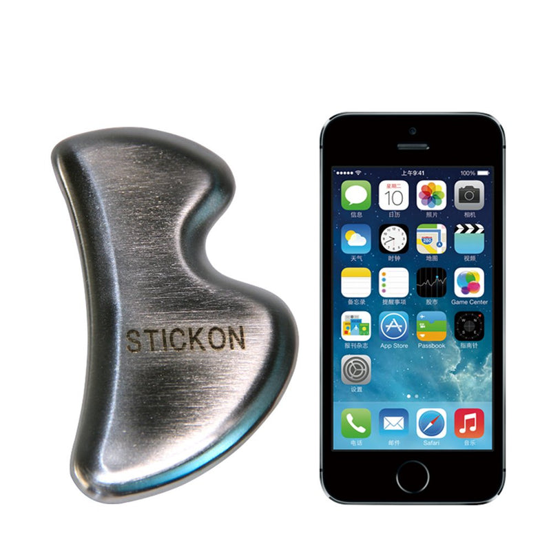 Stainless Steel Gua Sha Scraping Massage Tool - STICKON IASTM Tools Great Soft Tissue Mobilization Tool (B Shape)