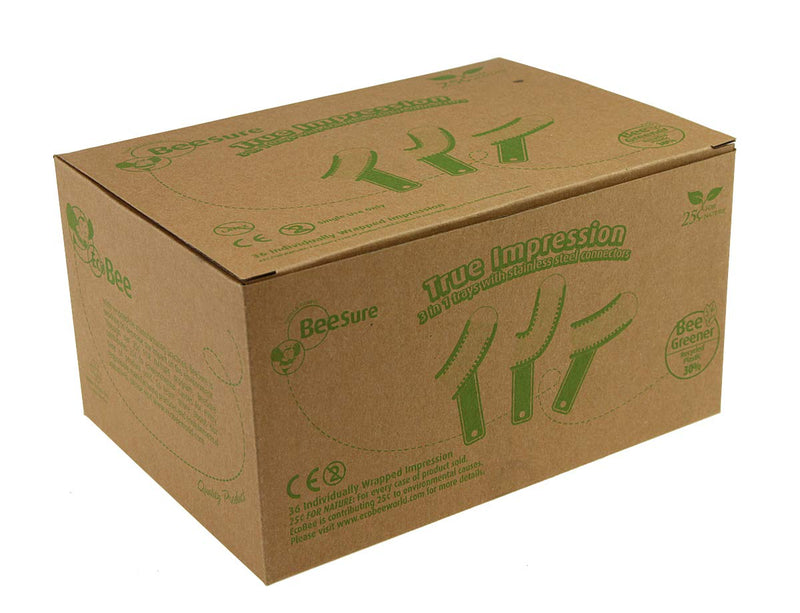 BeeSure BE715SSS True Impression 3 in 1 Trays, Sideless Green (Pack of 36)
