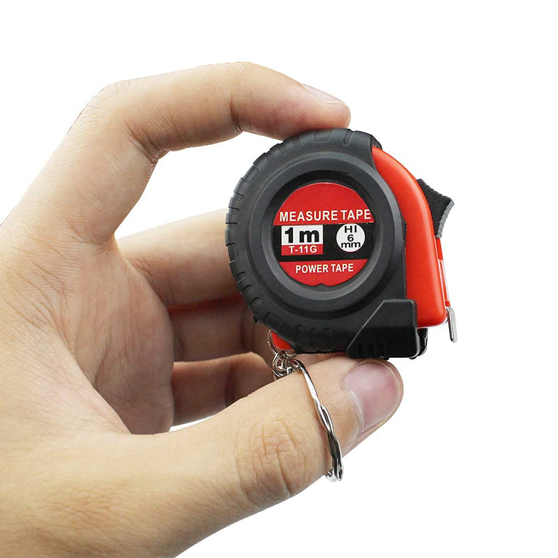 hocadon Pack of 3 Retractable Tape Measures 3FT/1M, Small Tape Measure with Key Ring, Mini Tape Measure with Metric and Inch Scale (3 Colors)