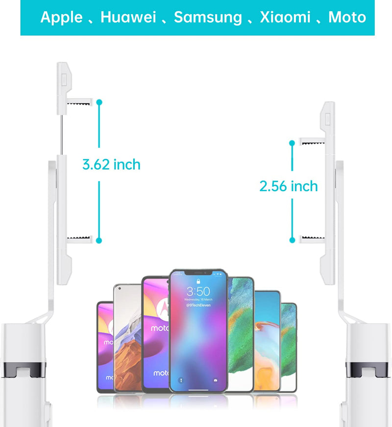 Ambertronix Selfie Stick Quadrapod with Square Lights and Bluetooth Remote, Aluminum 40 Inch, 3 Light Modes, 9 Brightness Levels, Compatible with All iPhone & Android Devices (2022 Upgrade) Silver