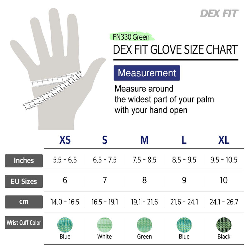 DEX FIT Touchscreen Capable Medium-Duty Nitrile Work Gloves FN330 with Spandex for Strong Grip and Protection; 3D-Comfort Fit Around Hands; All-Purpose Utility Gloves; Lightweight; Machine Washable, Green 9 (L) 3 Pairs Large (3 pairs) Fn330 Green