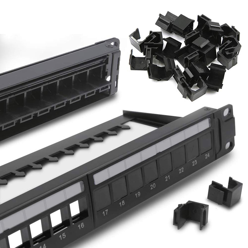 VCE 20-Pack Blank Keystone Jack Inserts for Keystone Wall Plate and Patch Panel - Black