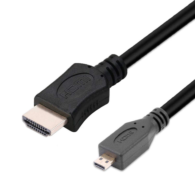 SatelliteSale High-Speed Micro HDMI to HDMI TV Adapter Cable [24K Gold Plated | Copper Core | PVC Jacket] 4K Resolution, 3D, Audio Return Channel, HDMI Ethernet Channel (6 Feet) 6 Feet