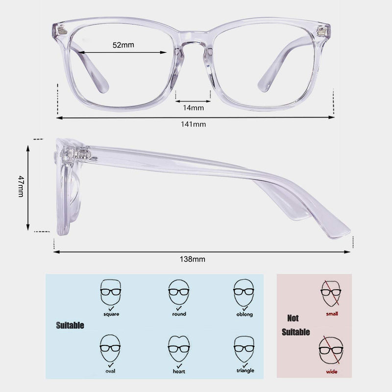 Maxjuli Blue Light Blocking Glasses,Computer Reading/Gaming/TV/Phones Glasses for Women Men(Transparent) A1-transparent