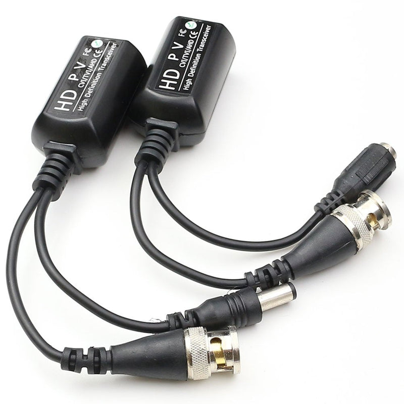 ANHAN PV/PVD/PVA Passive Power Video Data Audio BALUN Twisted Pair UTP Cable with Power Connector HD Balun for 720P / 1080P Cameras 1 Pair
