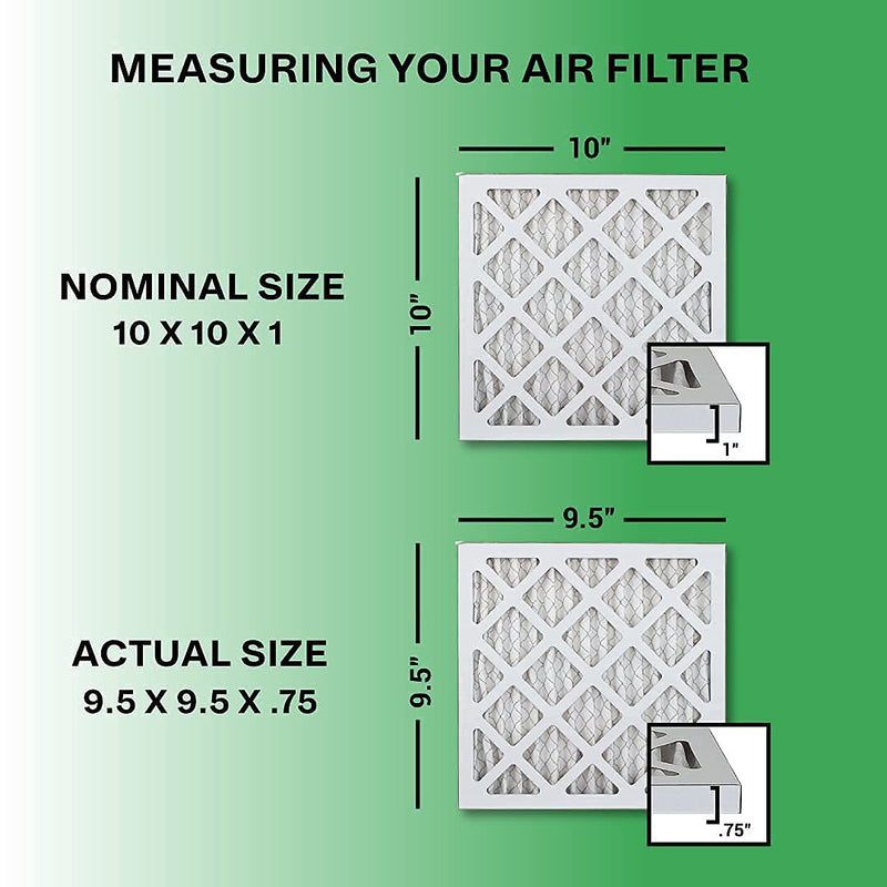 FilterBuy 10x10x1 Air Filter MERV 8, Pleated HVAC AC Furnace Filters (4-Pack, Silver)