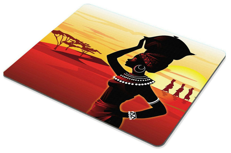 Smooffly Nonslip Gaming Mouse Pad Custom,African Woman Mouse Pad (Red Yellow)