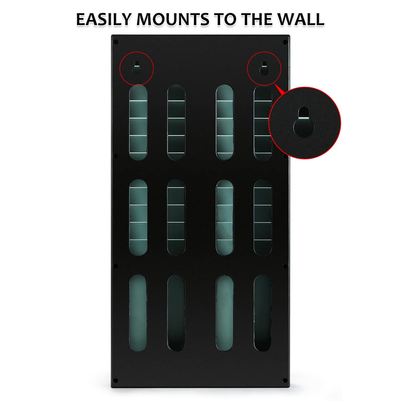 OFFNOVA Time Cards Rack with 24-Pocket, Wall Mounted Time Card Holder Compatible with Time Clock Attendance Machine, Mounting Hardware Included