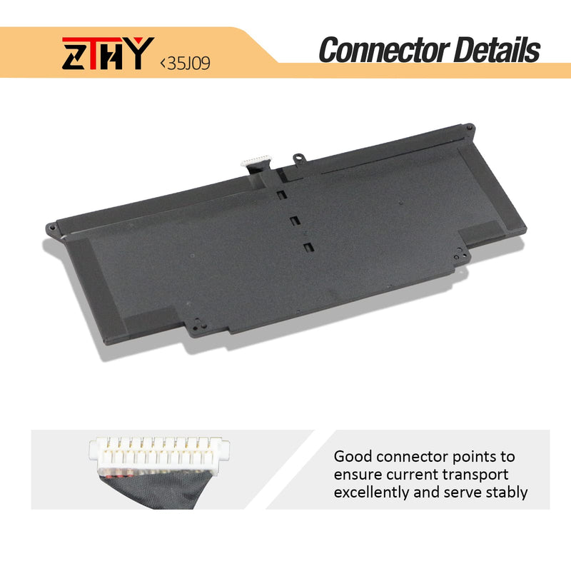 ZTHY 39Wh 35J09 Laptop Battery Replacement for Dell Latitude 7310 7410 Series Notebook P34S P34S001 JHT2H Y7HR3 4V5X2 HRGYV WY9MP XMV7T 0HRGYV 07CXN6 0YJ9RP 009YYF 11.4V 3255mAh