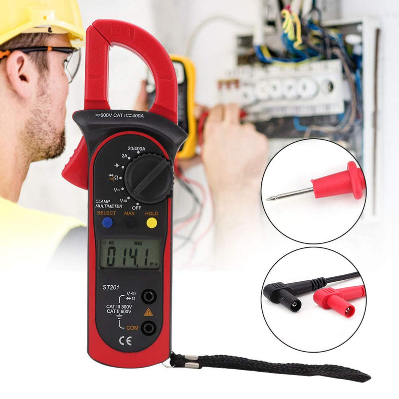 Automatic Digital Clamp Meter Current Multimeter DC AC Voltage Resistance Diode Tester 4000 Counts Multimeter Maintenance Kit for Electrician(red)