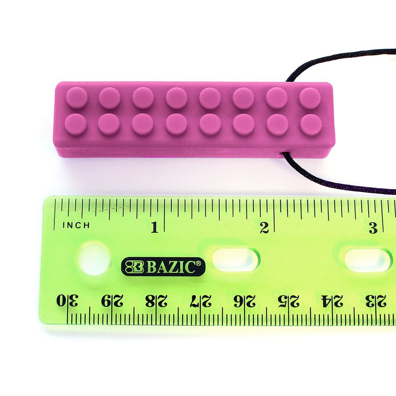 ARK's Brick Stick Textured Chew Necklace Made in The USA (Soft, for MILD Chewing ONLY, Please Read Description for More Options) - Magenta