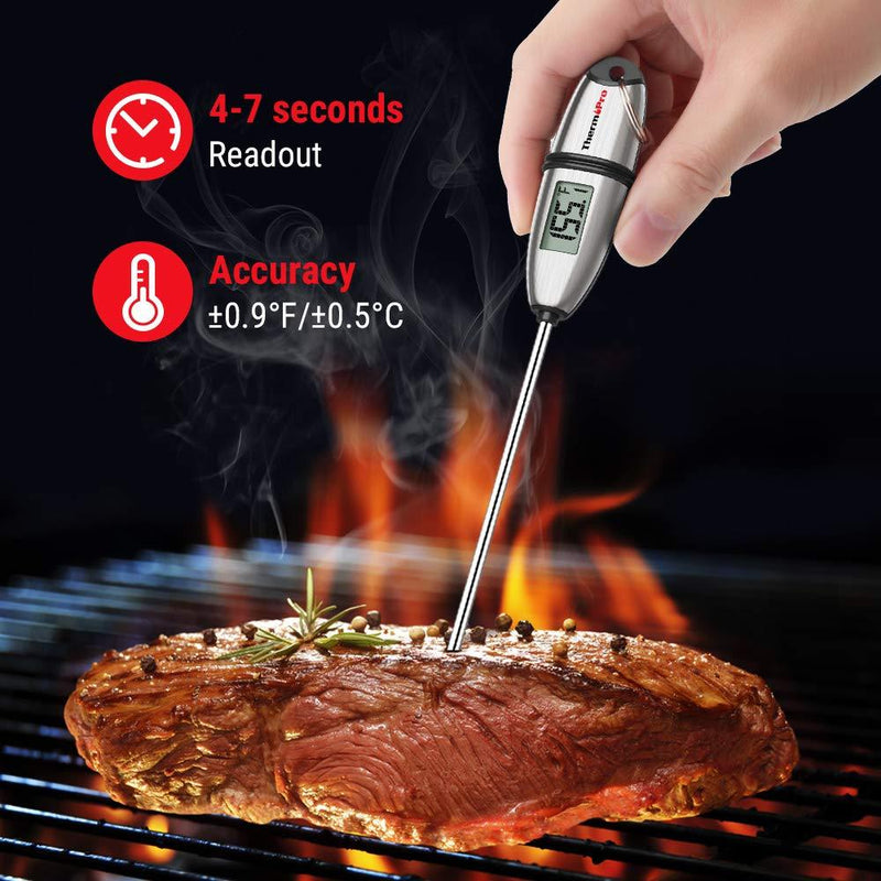ThermoPro TP-02S Instant Read Meat Thermometer Digital Cooking Food Thermometer with Super Long Probe for Grill Candy Kitchen BBQ Smoker Oven Oil Milk Yogurt Temperature 1