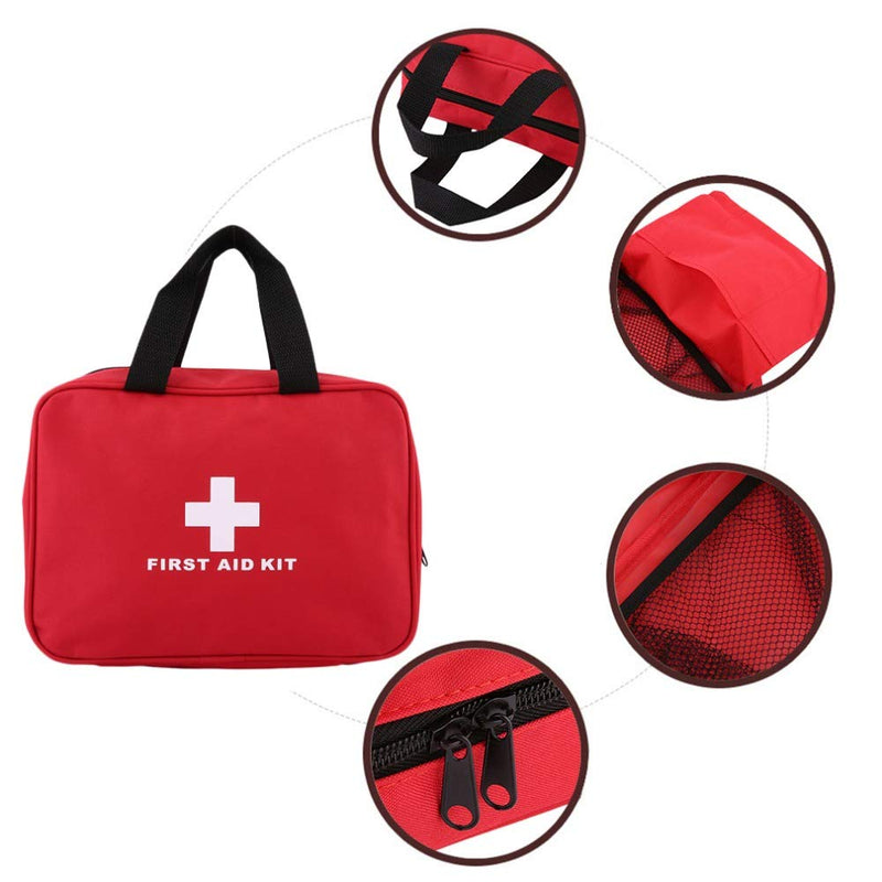 Red First Aid Kit Bag Empty, Empty Travel First Aid Bag Storage Compact Survival Medicine Bag for Home Office Car Businesses Camping Kitchen Sport Outdoors Red With Handles