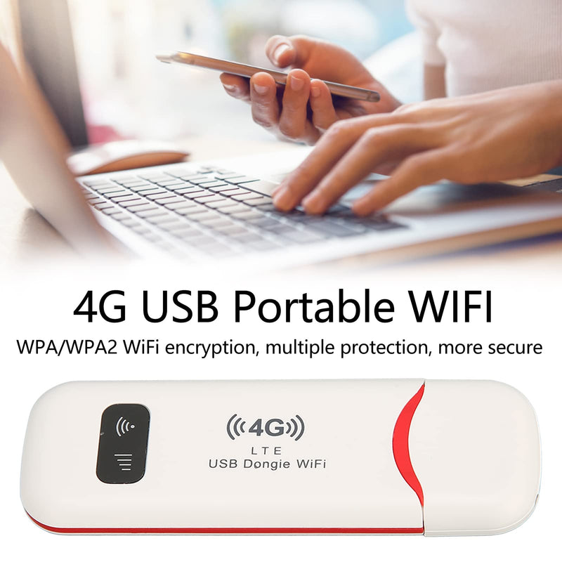 4G LTE USB Portable WiFi Router, Pocket Mobile Hotspot with USB Powered, WPA WPA2 WiFi Encryption, Travel Hotspot