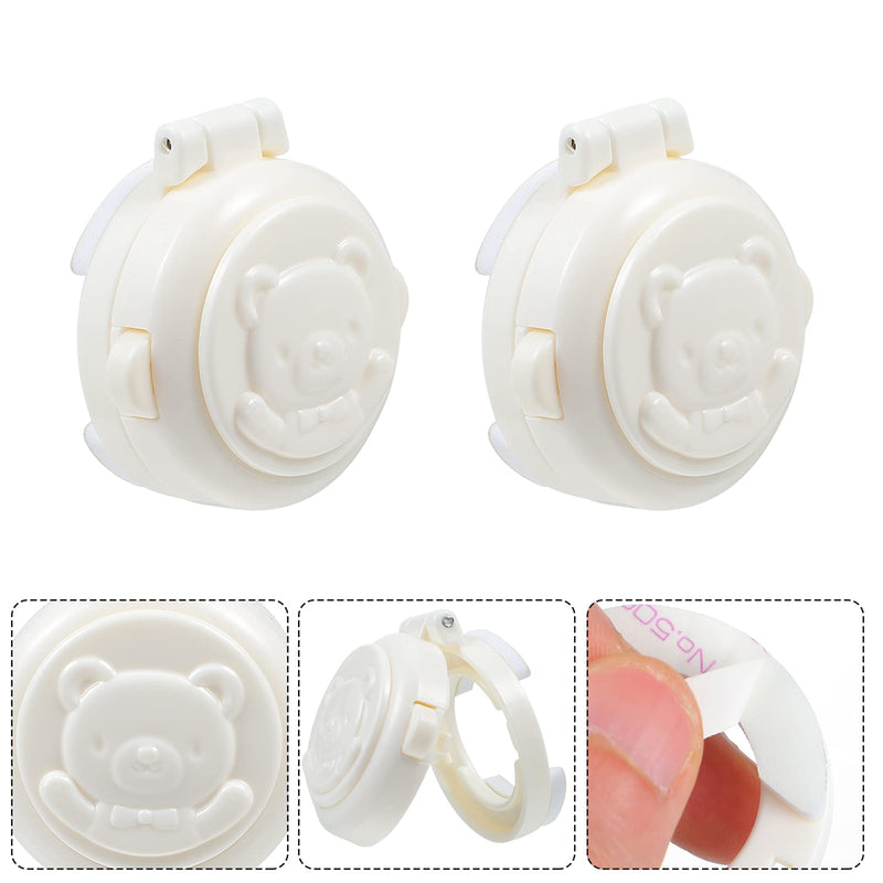 DOITOOL Children Safety Button Security Lock, 4Pcs Child Proof Car Washing Machine Computer Key Start Protection Cover, Baby Safety Prevent Pressing Device for Stove Refrigerator Washer (White)