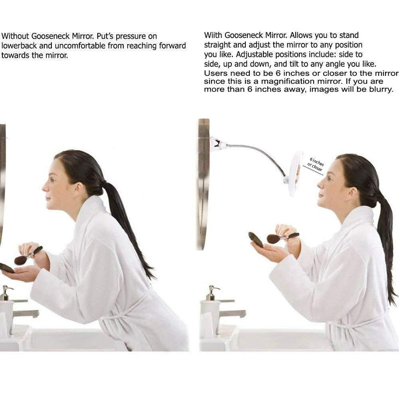 Sunplustrade Makeup Mirror With Lights and Magnification, Lighted Magnifying Mirror, Magnifying Mirror With Light, Lighted Makeup Mirror, Magnifying Makeup Mirror, Portable Personal Led Make Up Mirror