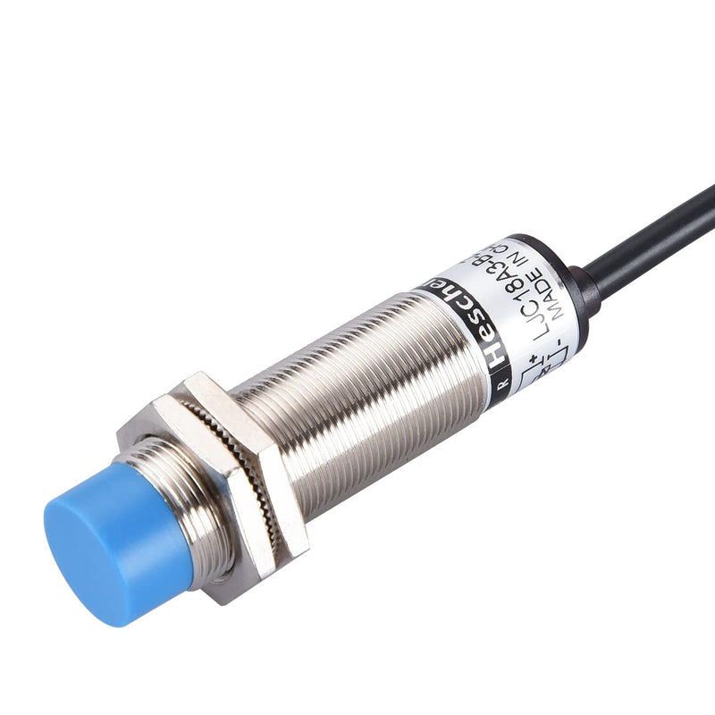 Heschen M18 Capacitive Proximity Sensor Switch Non-Shield Type LJC18A3-B-J/EZ Detection 10mm 90-250VAC 400mA Normally Open(NO) 2 Wires