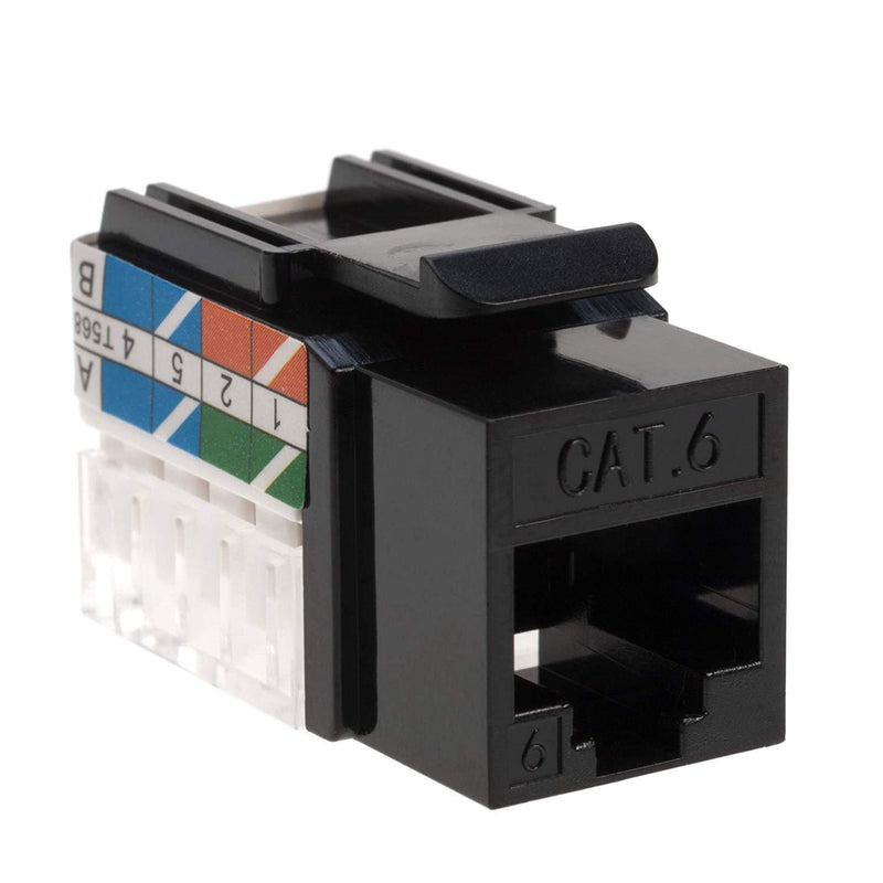 Cat6 RJ45 Keystone Jack Punch-Down Network Black (50) 50