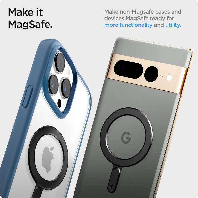 Spigen Magnetic Ring Plate (MagFit) Adapter for Magsafe Stickers, MagSafe-Compatibility with EZ-Fit Kit [Add MagSafe Compatibility to Non-MagSafe Case ] 1 Pack - Black