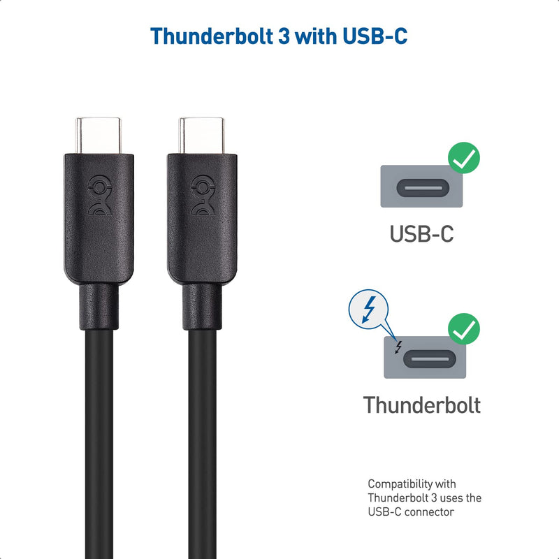 Cable Matters USB C to USB C Monitor Cable 6 ft / 1.8m with 4K 60Hz Video Resolution, 100W Power Delivery, and 5Gbps USB-C 3.1 Gen 1 Data Transfer Black