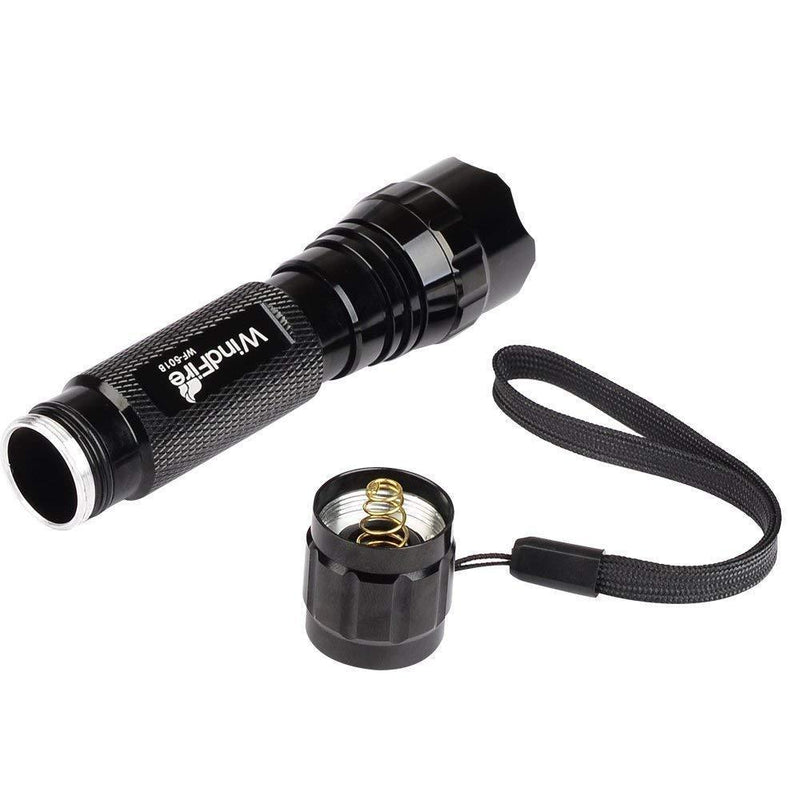 Super Bright Flashlight WF-501B Tactical Flashlight Cree XML L2 LED 1200 Lumens 1 Mode 3.7-18v Mini Portable Handheld Flashlight Torch for Hunting, Camping, Cycling 2Pack (Battery not Included)