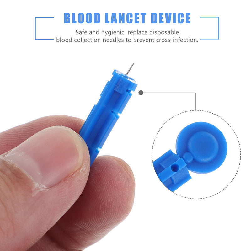 HEALLILY 200 pieces disposable blood lancets universal cosmetic lancets blood sugar lancing aid for blood sugar measurement capillary blood collection hospital safety lancets lancing device (blue)