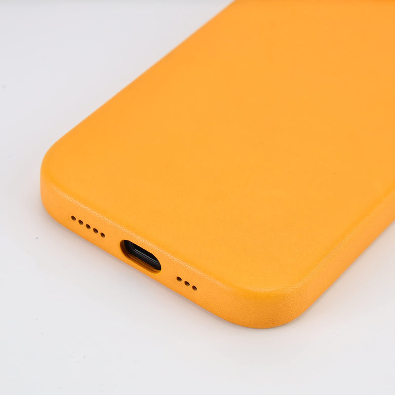 Dawn DG.works Premium Natural Leather Wrapped case | Compatible with Strong Wireless Charging | 13 (Mustard) Mustard