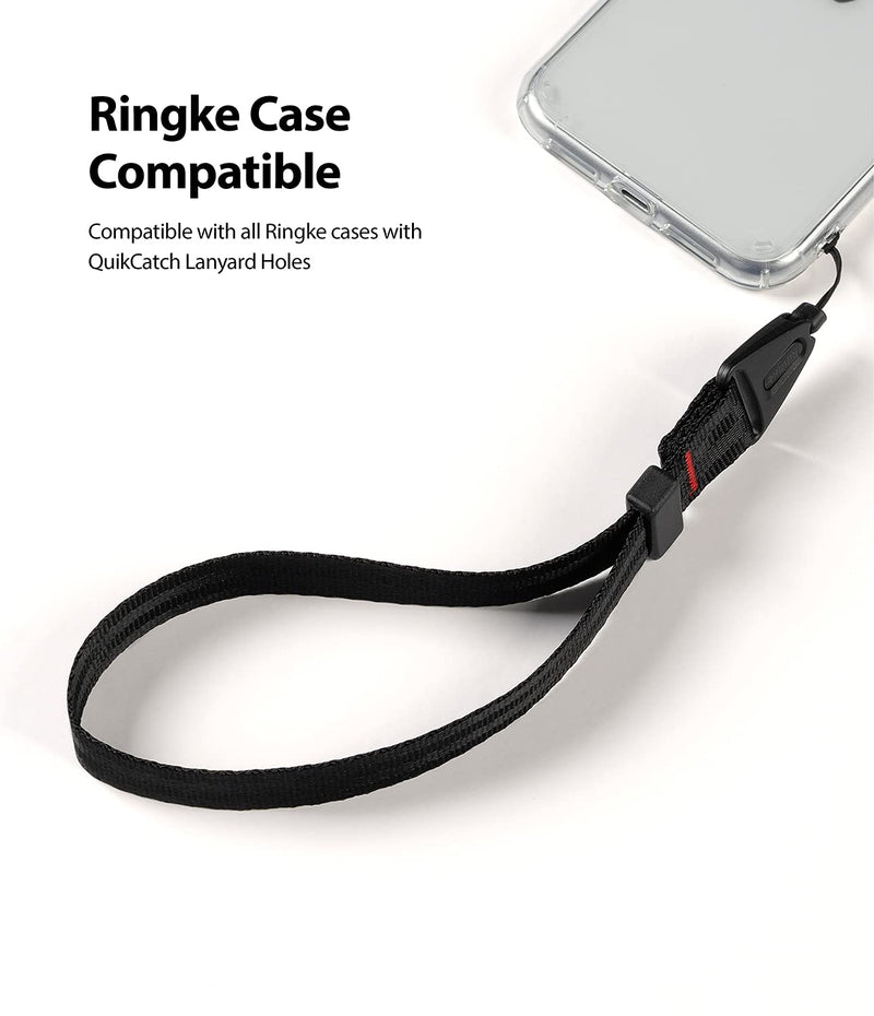 Ringke Hand Strap Universal Phone Lanyard Wrist Strap String Designed for Smartphones, Keys, Digital Cameras, ID, Galaxy Buds Plus, Airpods Pro - Black