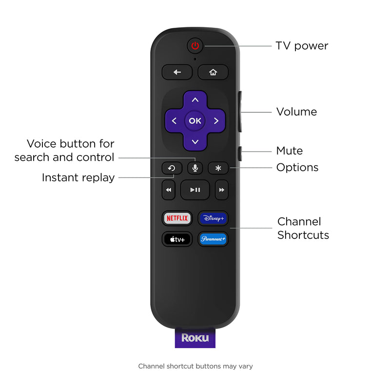 Roku Voice Remote (Official) for Roku Players, Roku TVs and Roku Audio Roku Voice Remote