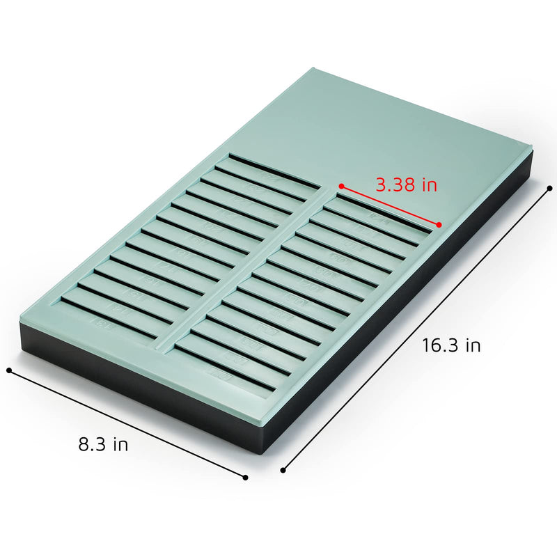 OFFNOVA Time Cards Rack with 24-Pocket, Wall Mounted Time Card Holder Compatible with Time Clock Attendance Machine, Mounting Hardware Included