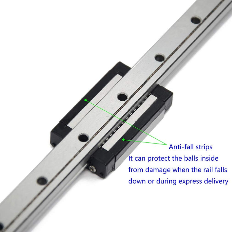 ReliaBot Black MGN12H Carriage Block with Anti-Fall Strips for 12mm MGN12 Linear Motion Slide Rail Guide MGN12H Block