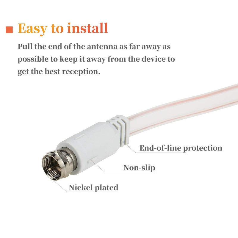 FM Dipole Antenna for Bose Wave Radio, Ancable 75 Ohm F Type Male FM Radio Antenna with Coax Adapter Compatible with Yamaha Pioneer Onkyo Indoor Radio Home Stereo Receiver Audio Home Theater Receiver