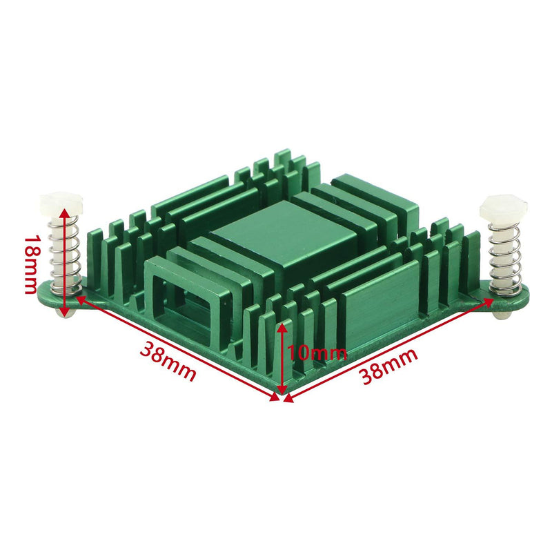 Unxuey 6Pcs Aluminum Heat Sink Computer PC North Bridge South Bridge Radiator Cooling Fin with Fixing Hole for IC Chipset Module Cooler Green