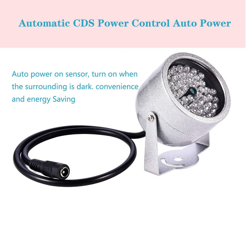 ASHATA IP Camera Fill Light with 48 LED Lamps, Waterproof Infrared Night Vision Illuminator Light for Security CCTV Camera for toll Station, Parking lot, Road Monitoring, etc