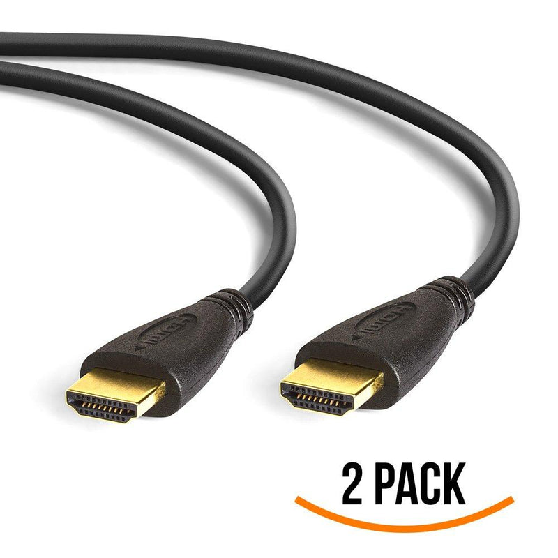 Cmple - Ultra Slim High Speed HDMI Cable HDMI 2.0 HDTV Cable - Supports Ethernet 3D 4K and Audio Return - 10FT (2 Pack) 10FT (2 PACK) Black