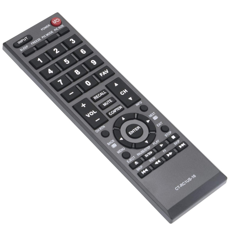 AIDITIYMI CT-RC1US-16 Remote Control Replacement for Toshiba TV 19AV600 19AV600U 19AV600UZ 19C100 19C100U 19C10U 19C1D 19C1DU 22SL400 22SL400U 23L1350U 23L2300U 24L4200 24L4200U 24SL410U 24SL410UM