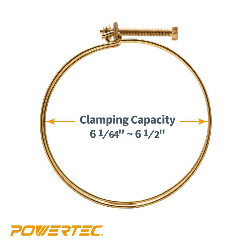 POWERTEC 70218 6-Inch Double Wire Hose Clamp | 5-Pack