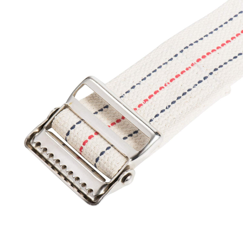 COW&COW Transfer and Gait Belt 60inch - Transfer Walking and Standing Assist Aid For Caregiver Nurse Therapist 2 inches- with Metal Buckle(Beige) Beige With Stripes 60 Inch (Pack of 1)