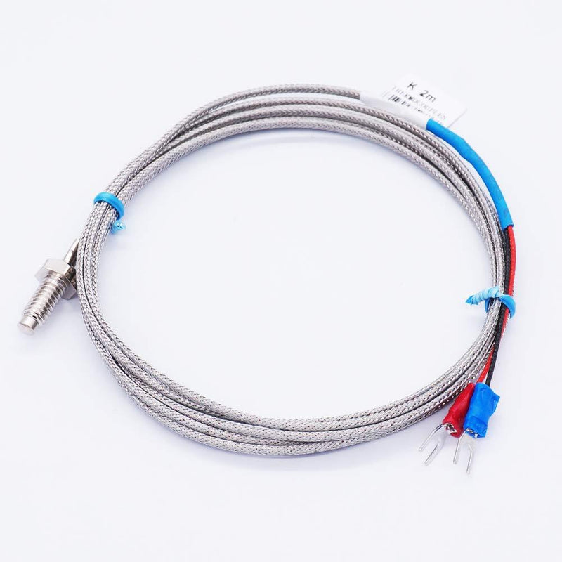 Twidec/1/4" Screw Probe Temperature Sensor K Type Thermocouple 2 Meters Cable Temperature Range: 0-600Â°C LT-104