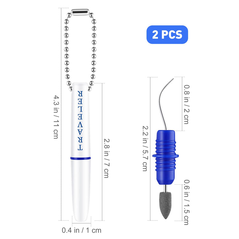 Healifty Dental Tools To Remove Plaque and Tartar, 2pcs Mini Travel Teeth Cleaning Tools, Stainless Steel Dental Hygiene Oral Care Kit with Plaque Remover, Tartar Scraper, with Chain