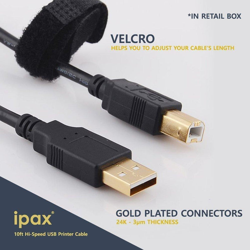 Ipax USB Printer Cable and Wall Power Cord Compatible with Canon Pixma MG7520 MG7120 MG6320 MG5520 MG5420 MG5320 MG2920 MX922 MX892 MX472 Canon Maxify